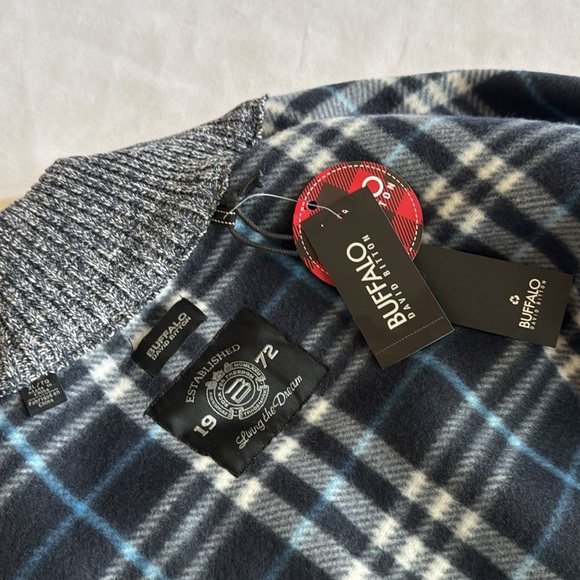 Stylish Button-Up Sweater Stand Collar Blue Mix - Picture 15 of 15